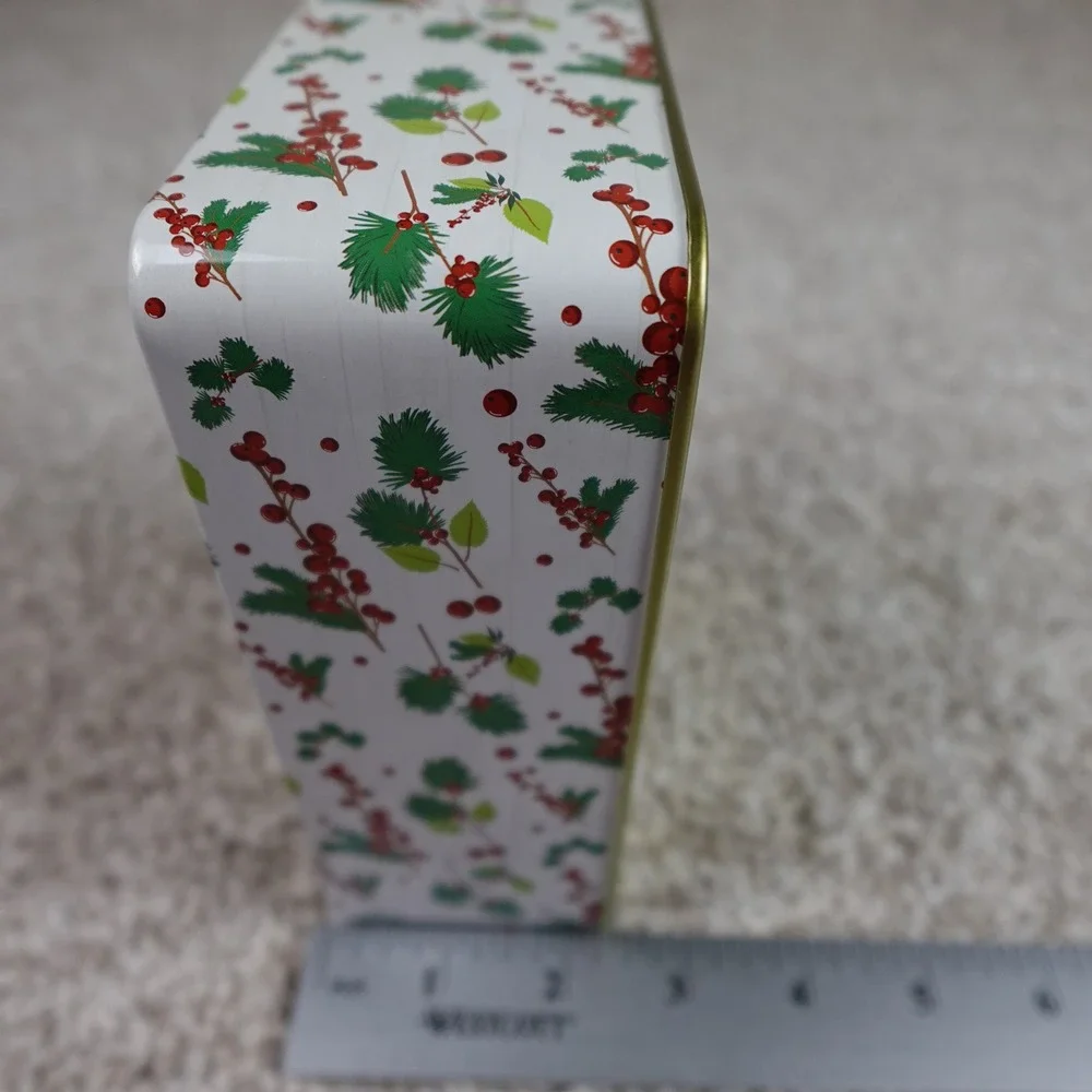 Greenbrier Happy Holiday Buffalo Plaid Cocoa Mug Christmas Metal Gift Tin Box